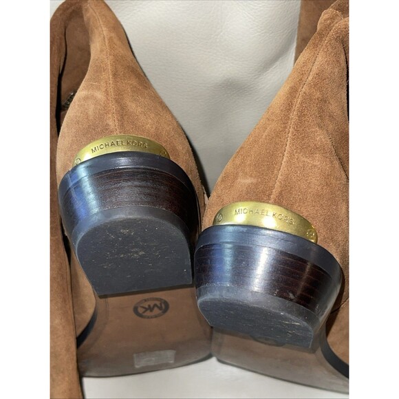 Michael Kors Boots Suede Leather Womens Over the Knee Size 8M Brown Whipstitch - Picture 13 of 14